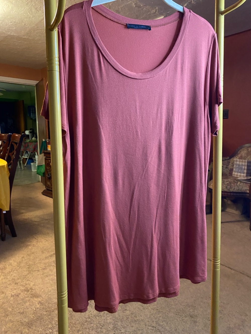 Chris & Carol coralShort-Sleeve Scoop Neck Tunic